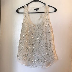 White Sequin Top
